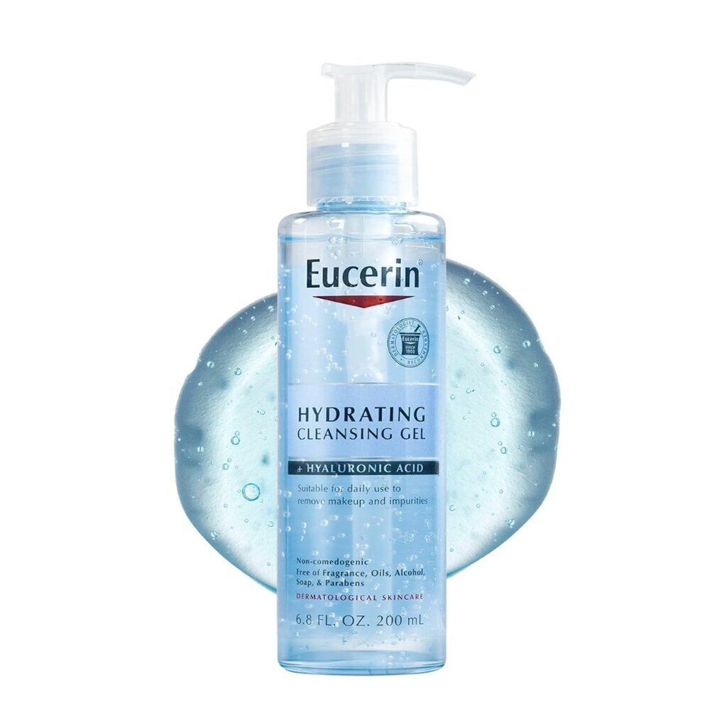 Eucerin NEW Hydrating Cleansing Gel Face Wash Makeup Remover Hyaluronic Acid